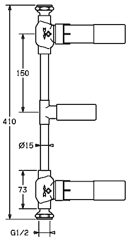 HANSAVARIO Einbaukörper für 3-Loch Waschtisch-Wandbatterie, DN 15 (G 1/2)