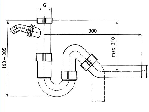 Sanit Universal-Röhrengeruchverschluss mit Geräteanschluss