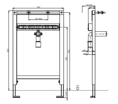 SANIT Waschtisch-Element INEO Einlocharmaturen BH 820mm