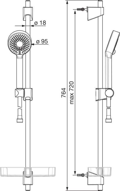 HANSA Wandstangen-Set HANSABASICJET 4478