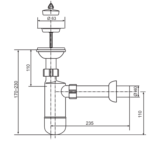 SANIT Flaschengeruchsverschluss 609/1 G1 1/4x40