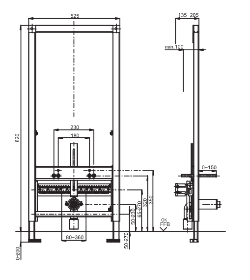 SANIT Bidet-Element INEO BH 820mm