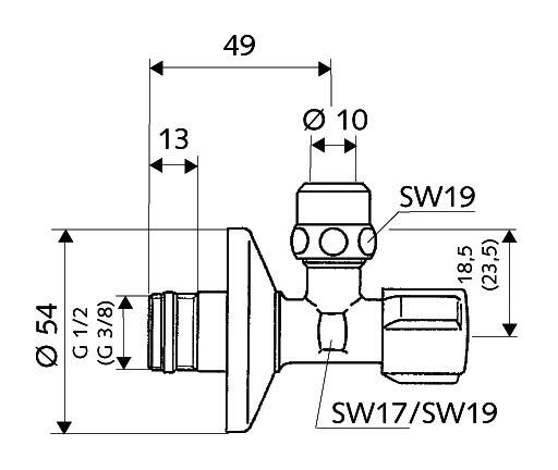 Schell Eckventil Comfort 3/8 x3/8
