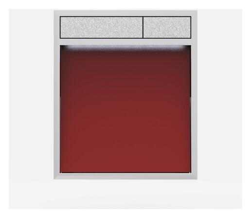 SANIT Betätigungsplatte LIS mit Beleuchtung Grundplatte Glas rot Tastenpaar mattchrom