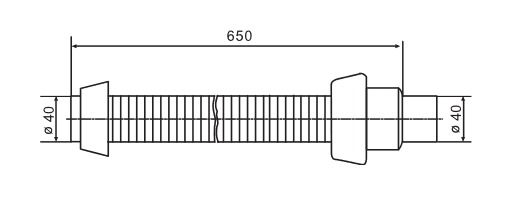 SANIT Flexibles Anschlussrohr 40x650mm
