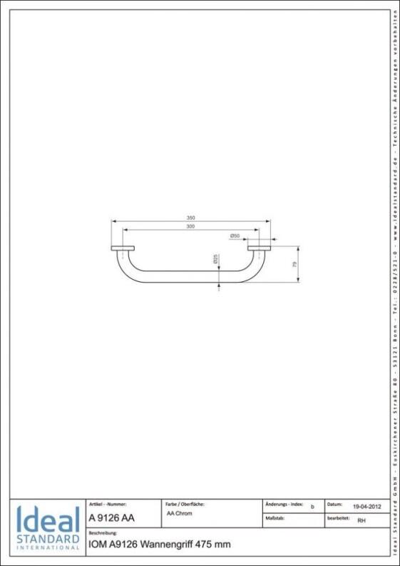 Ideal Standard IOM Wannengriff 350 mm