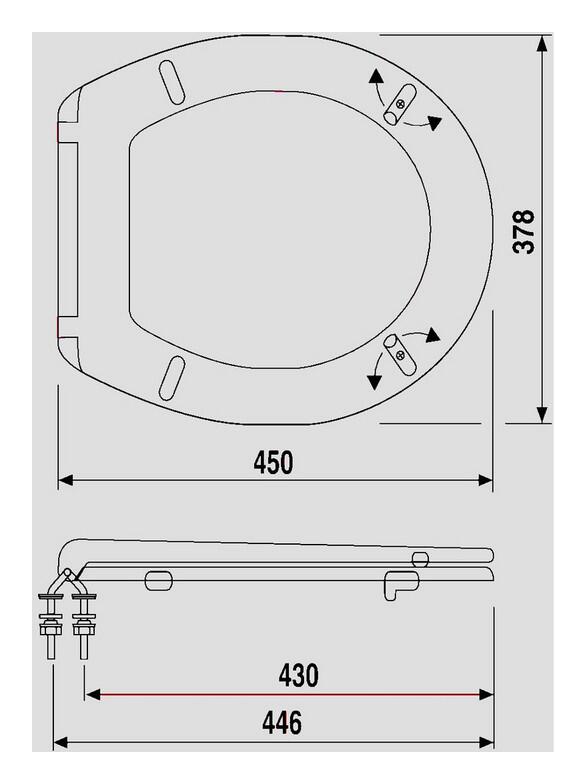 SANIT WC-Sitz 4002 abumed, Edelstahlscharnier, Sicherheitsverschraubung, ultramarinblau