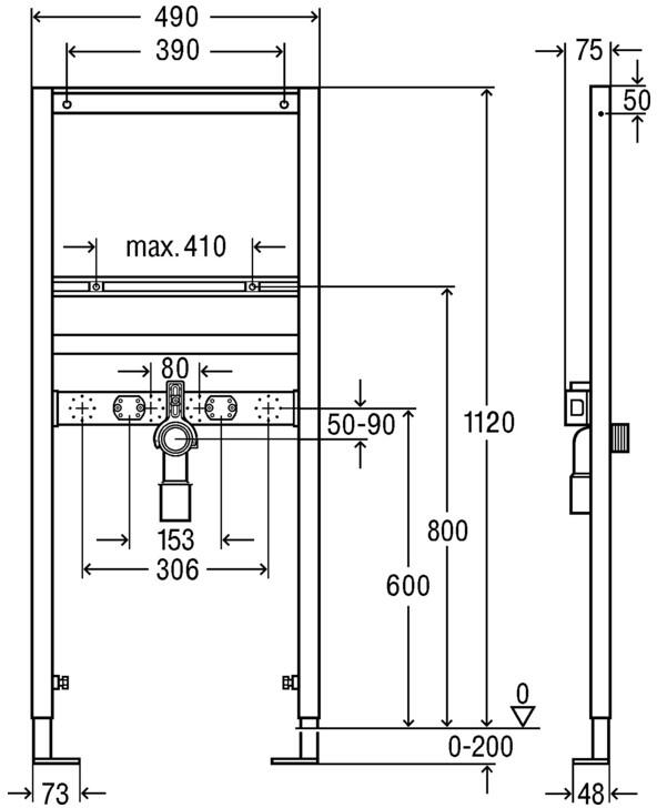 Viega Prevista Dry-Waschtisch-Element, 112 x 49 cm, Objektvariante, Modell 8539