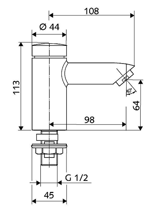 SCHELL Selbstschluss-Standventil PETIT SC 1/2 chrom