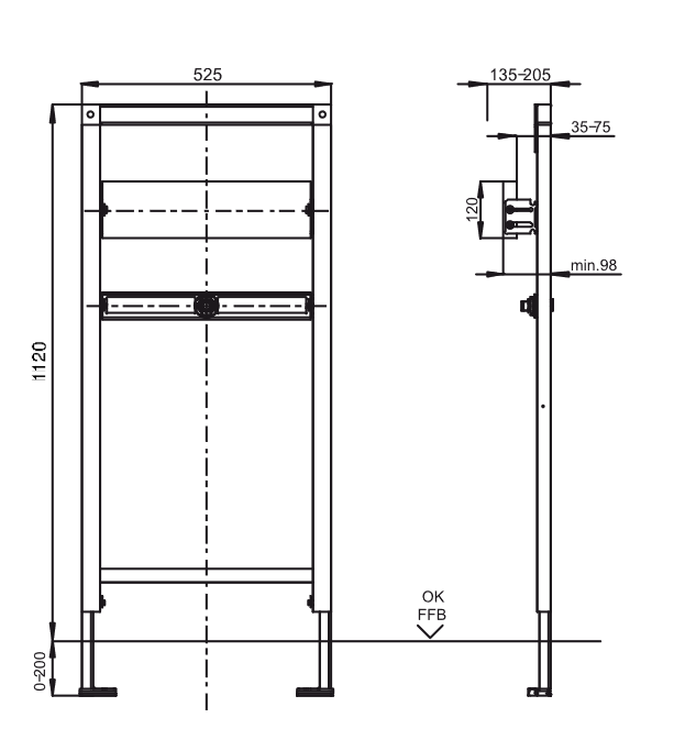 SANIT Bade und Brausewannen -Element INEO Unterputz 1120/525