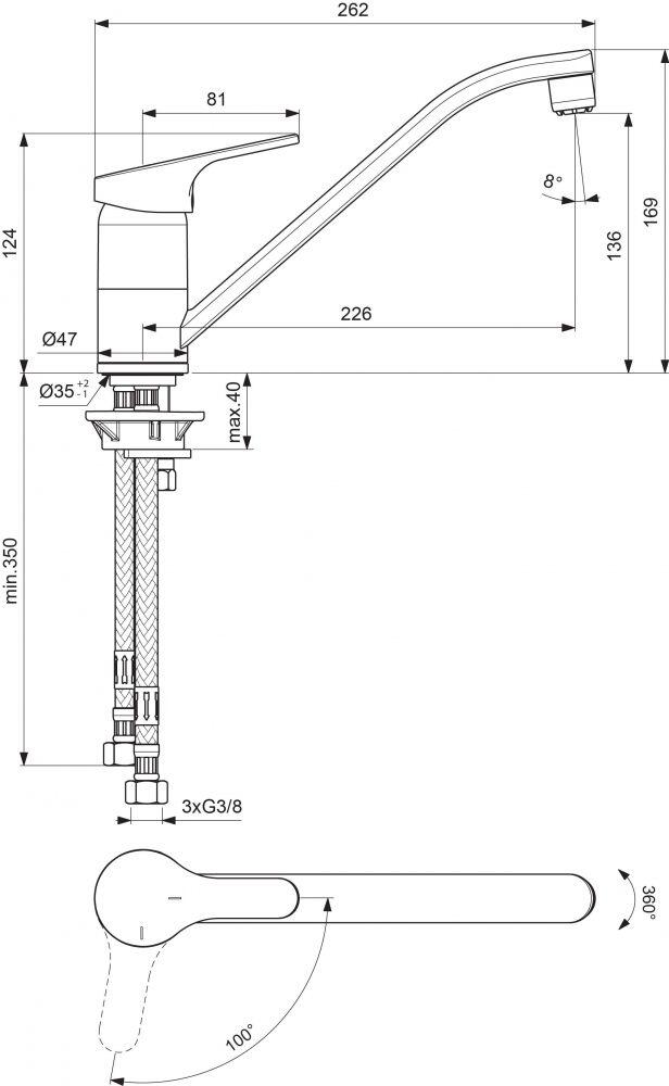 Ideal Standard CeraFit Küchenarmatur Niederdruck
