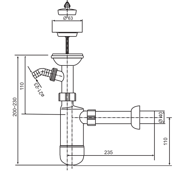SANIT Flaschengeruchsverschluss 609/1W G1 1/4x40