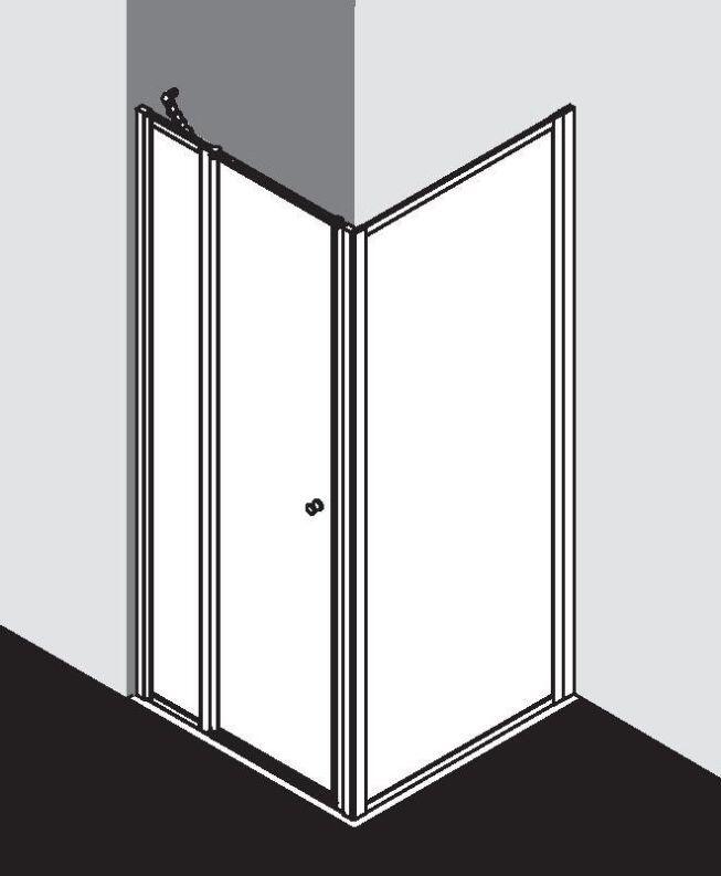 Kermi Nova 2000 Schwingtür Kunstglas Höhe 1850mm