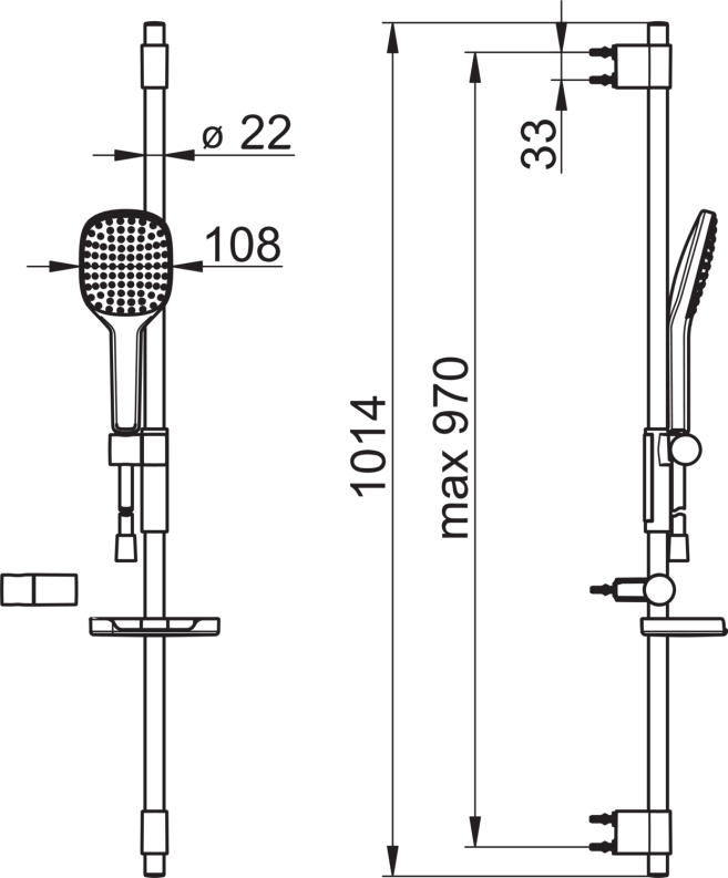 HANSA Wandstangenset HANSAACTIVEJET