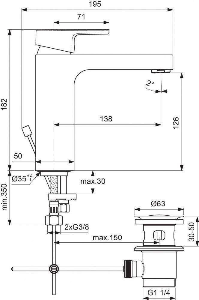 Ideal Standard EDGE Waschtischarmatur GRANDE
