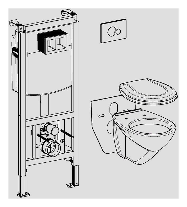 SANIT WC-Element INEO PLUS 1120/450 Komplett-Set