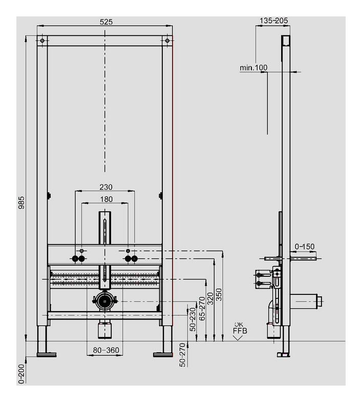 SANIT Bidet-Element INEO BH 985 mm
