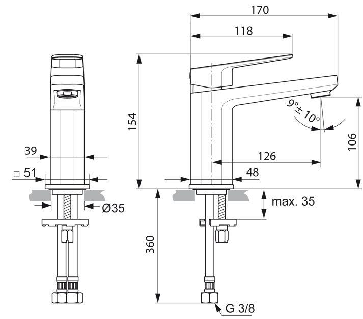 Ideal Standard Tonic II Waschtischarmatur ohne Ablaufgarnitur