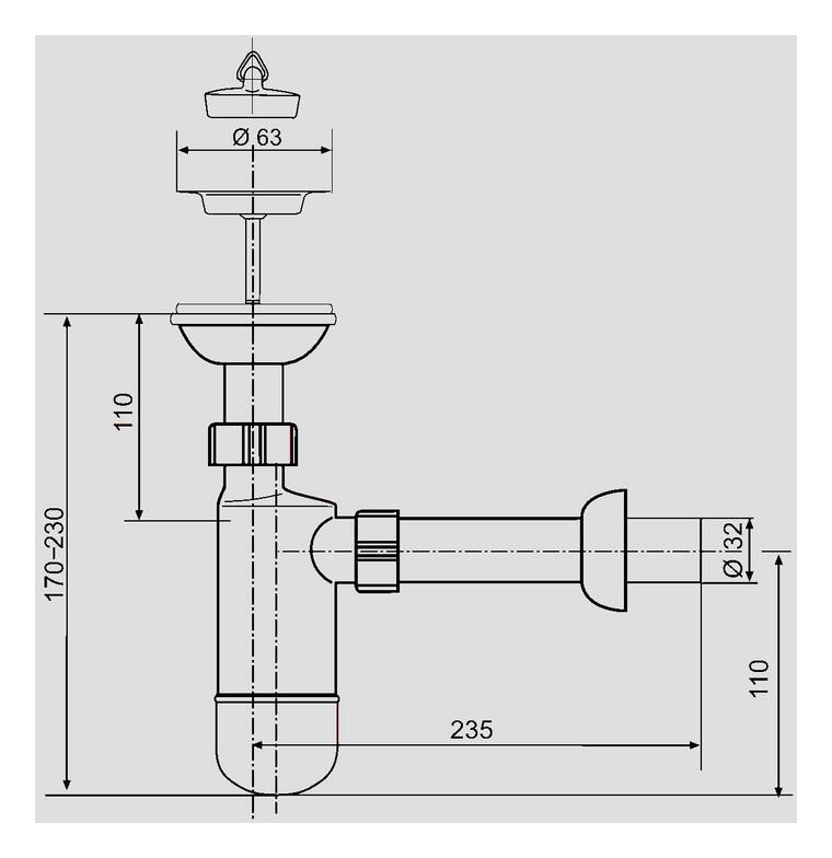 SANIT Flaschengeruchsverschluss 609/1 G1 1/4x32
