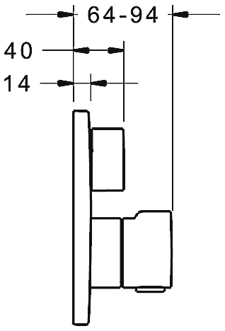 HANSAHOME Fertigmontageset mit Funktionseinheit Brause-Thermostat-Batterie, DN 15 (G 1/2)