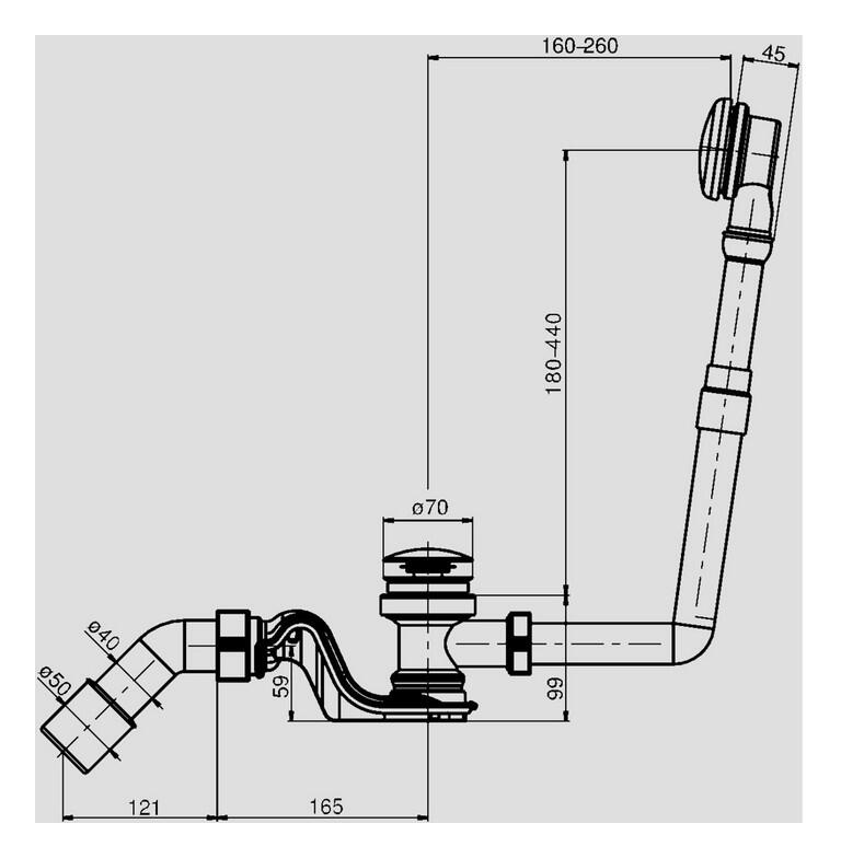 SANIT Push-Push Ab-u.Überlaufgarnitur 837