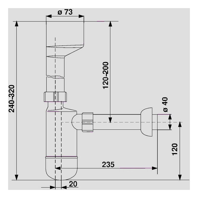 SANIT Flaschengeruchsverschluss für Urinale 50x40