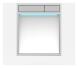 SANIT Betätigungsplatte LIS mit Beleuchtung Grundplatte Glas weiss Tastenpaar mattchrom