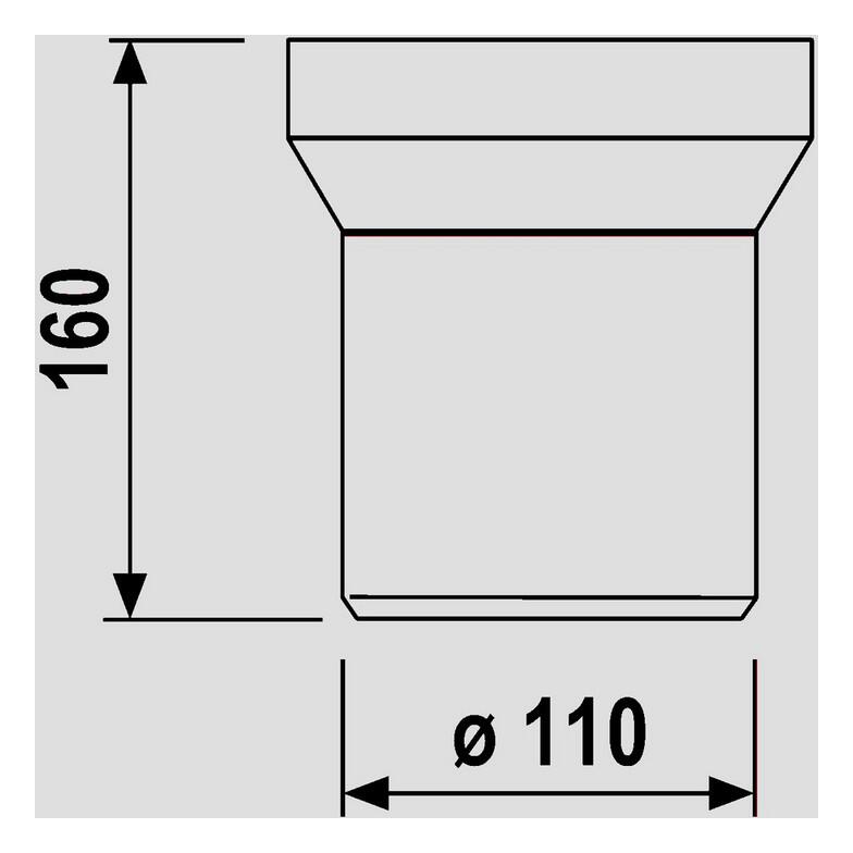 Sanit WC-Anschlussstutzen DN100 weiß 160mm