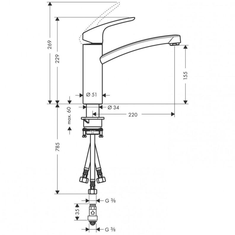 Hansgrohe Einhebel-Küchenmischer 160 Niederdruck