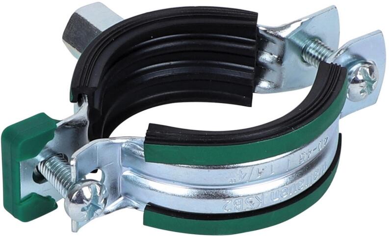 Schraubrohrschelle Standard mit 2 Verschlussschrauben und Schallschutzeinlage