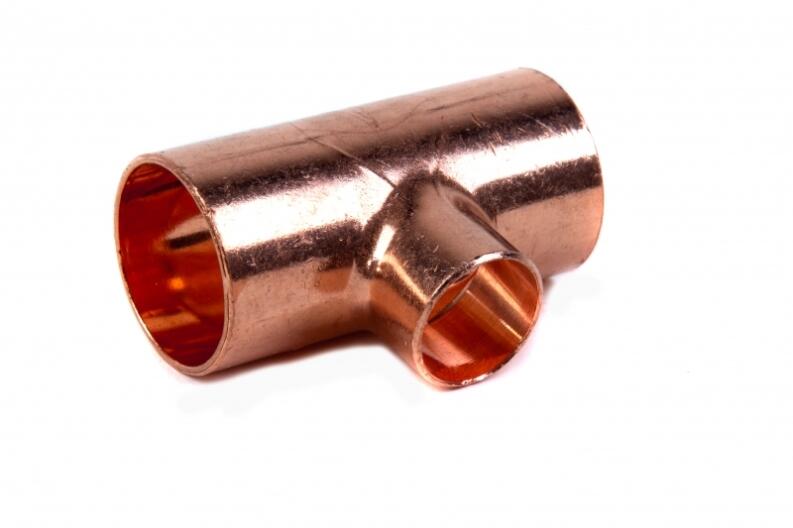 CU T-Stück reduziert 15, 18, 22, 28