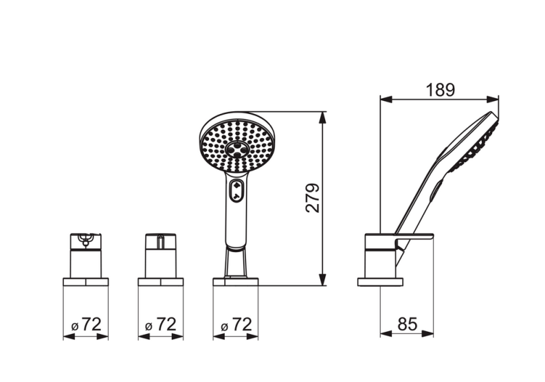 HANSADESIGNO Fertigmontageset Einhandmischer für alle 3-Loch-Einbausets