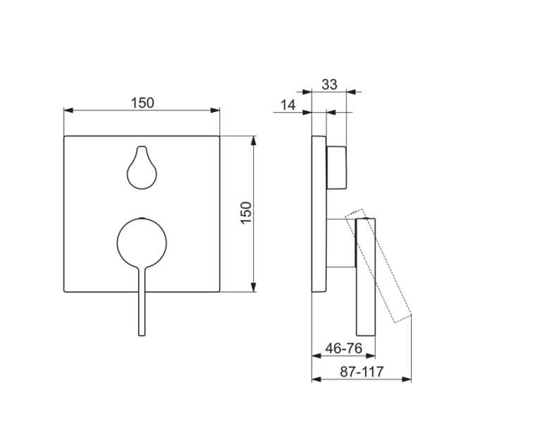 HANSALOFT Fertigmontageset mit Funktionseinheit Einhand-Wannen-Batterie mit Sicherungseinrichtung