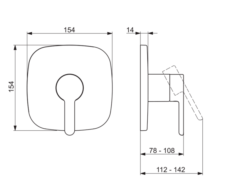 HANSADESIGNO Fertigmontageset mit Funktionseinheit Einhand-Brause-Batterie