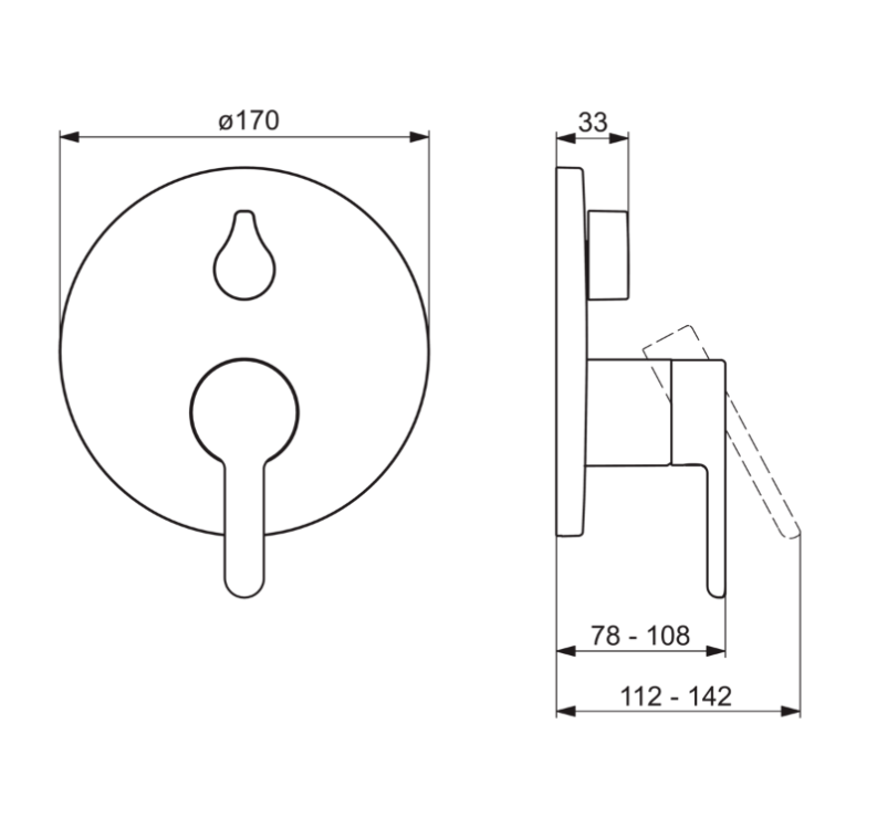 HANSADESIGNO Fertigmontageset mit Funktionseinheit Einhand-Wannen-Batterie mit Sicherungseinrichtung