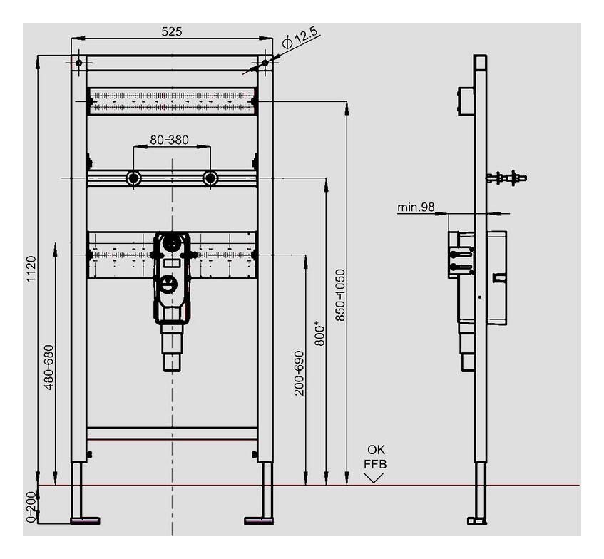 SANIT Waschtisch -Element INEO behindertengerecht Höhe 1120mm